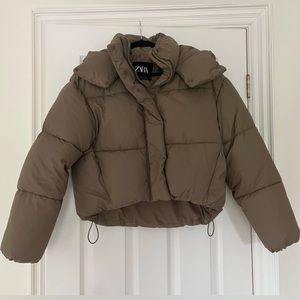 Zara Cropped Puffer Coat